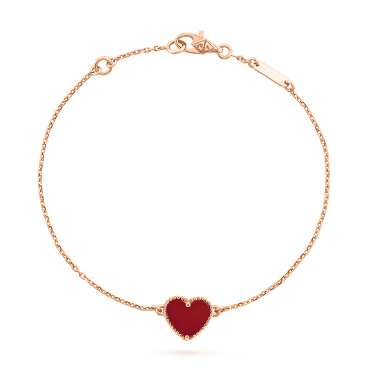 [Amore]HEART CARNELIAN PINK GOLD BRACELET