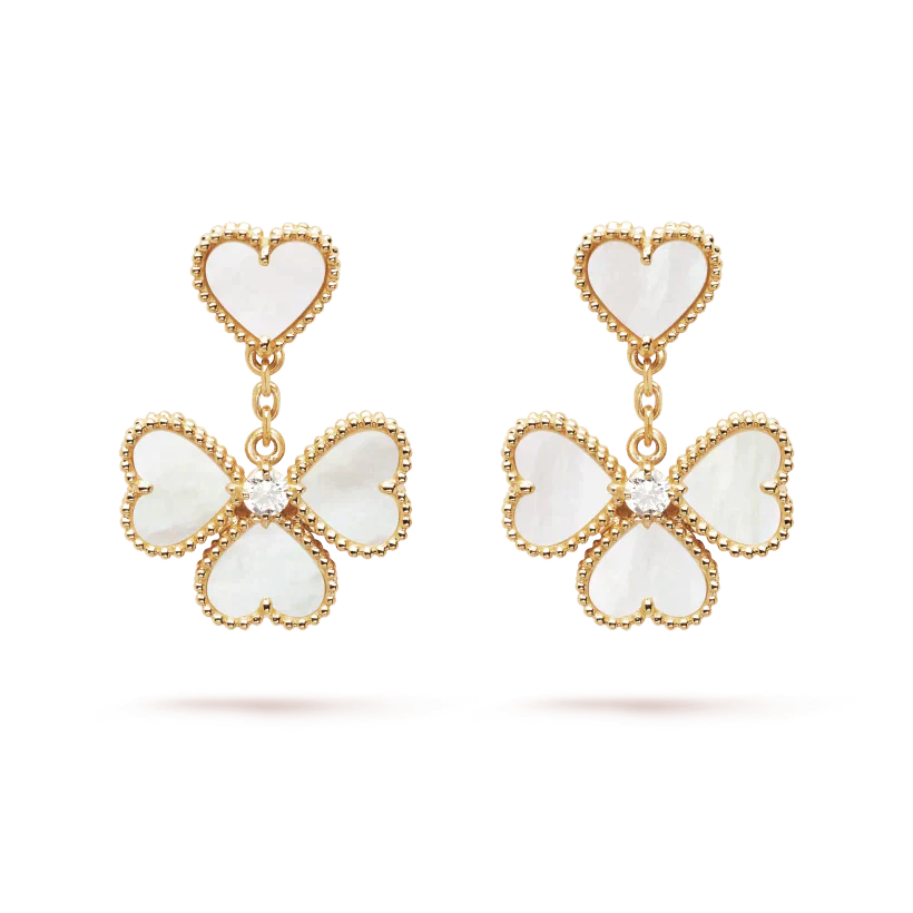 [Amore]CLOVER SWEET WHITE MOP EARRINGS