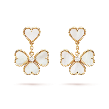 [Amore]CLOVER SWEET WHITE MOP EARRINGS
