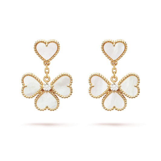 [Amore]CLOVER SWEET WHITE MOP EARRINGS