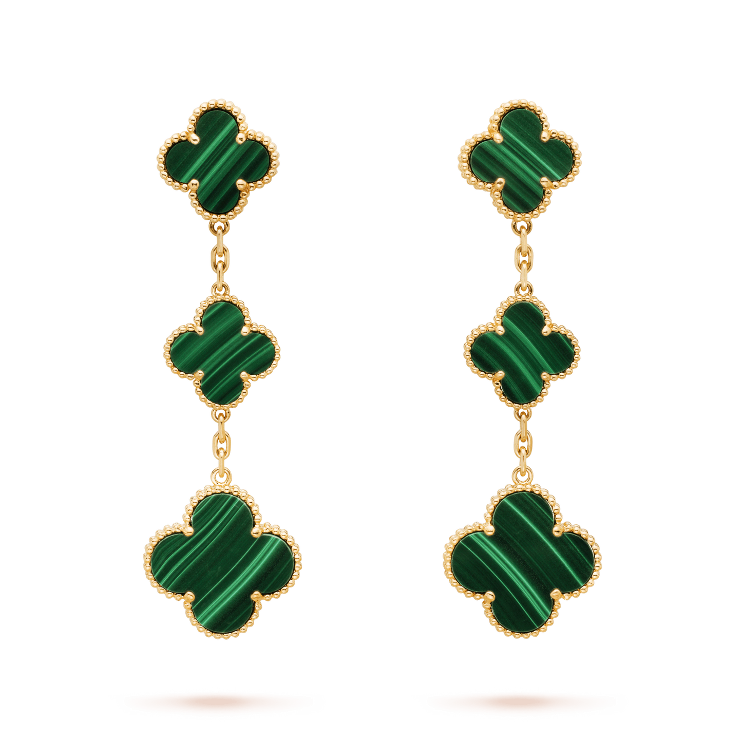 [Amore]CLOVER MALACHITE 3 MOTIFS GOLD