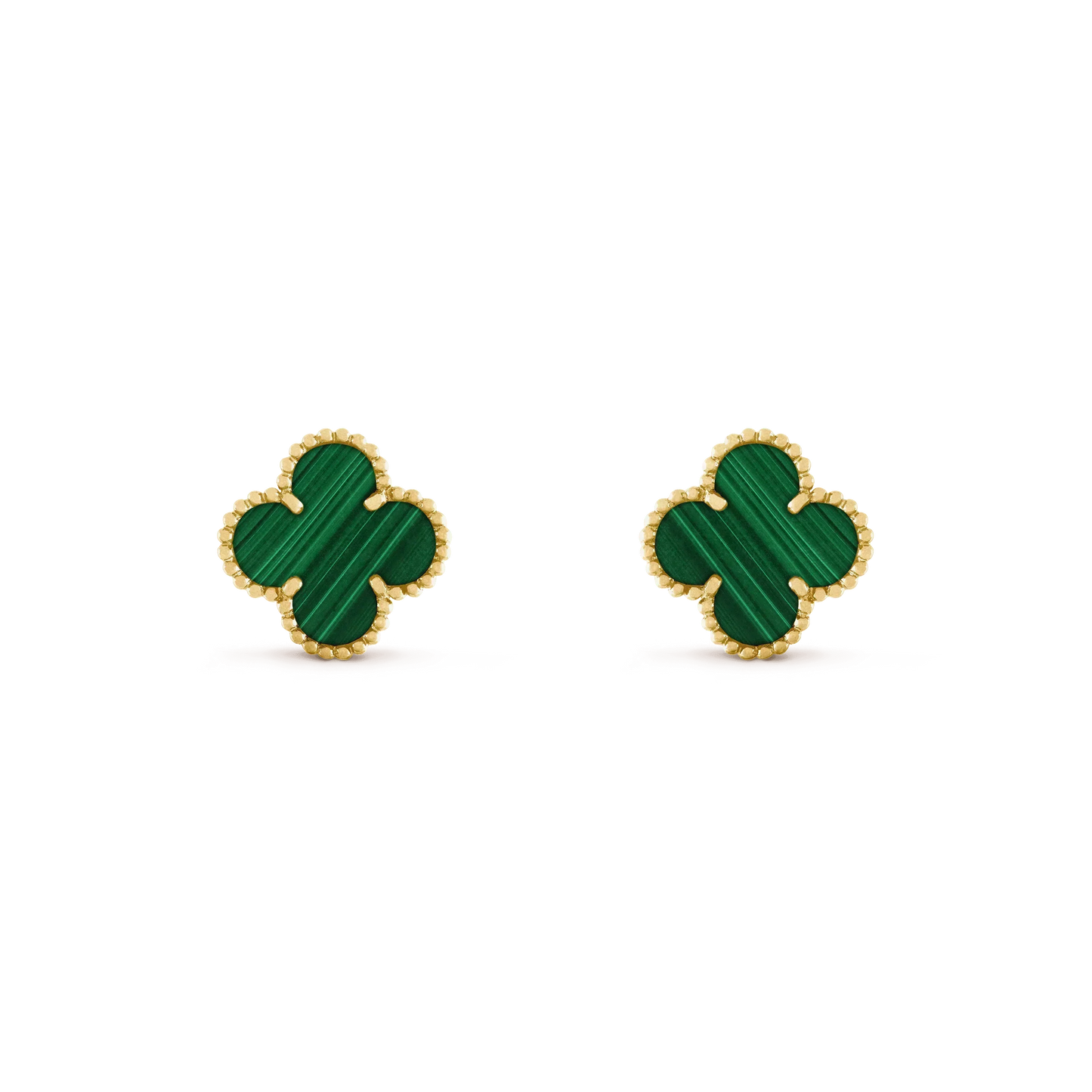 [Amore]CLOVER MEDIUM 1 MOTIFS MALACHITE  EARRINGS