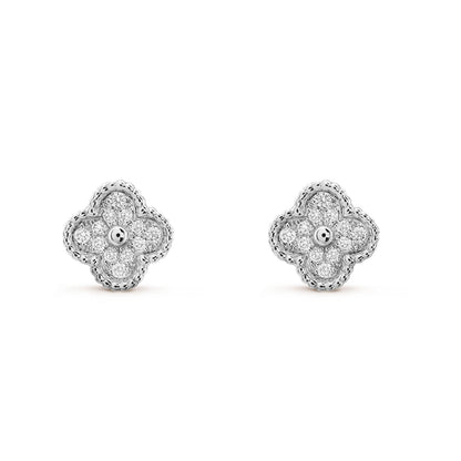 [Amore]CLOVER MINI DIAMOND STUD EARRINGS