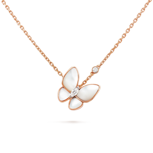 [Amore]BUTTERFLY MOP DIAMOND NECKLACE