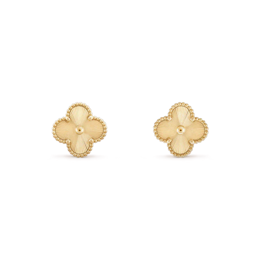 [Amore]CLOVER MINI 9.5MM LASER EARRINGS