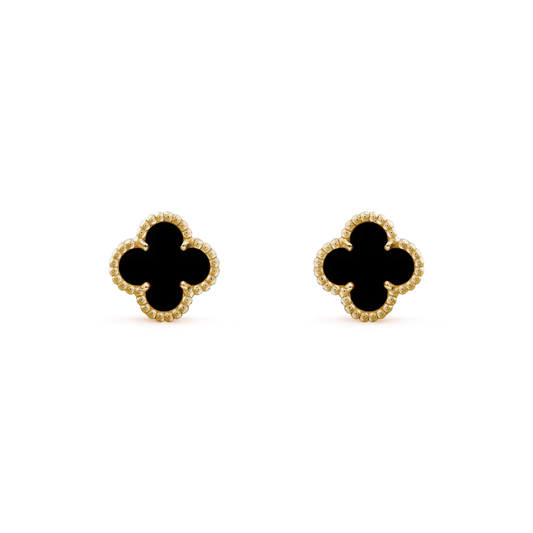 [Amore]CLOVER MINI 9.5MM BLACK MOP EARRINGS