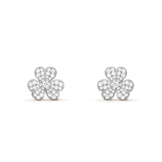[Amore]CLOVER COMOS DIAMOND EARRINGS SILVER