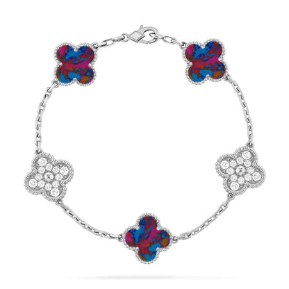 [Amore]CLOVER 5 MOTIF COLOR GEMSTONES BRACELET COLLECTION