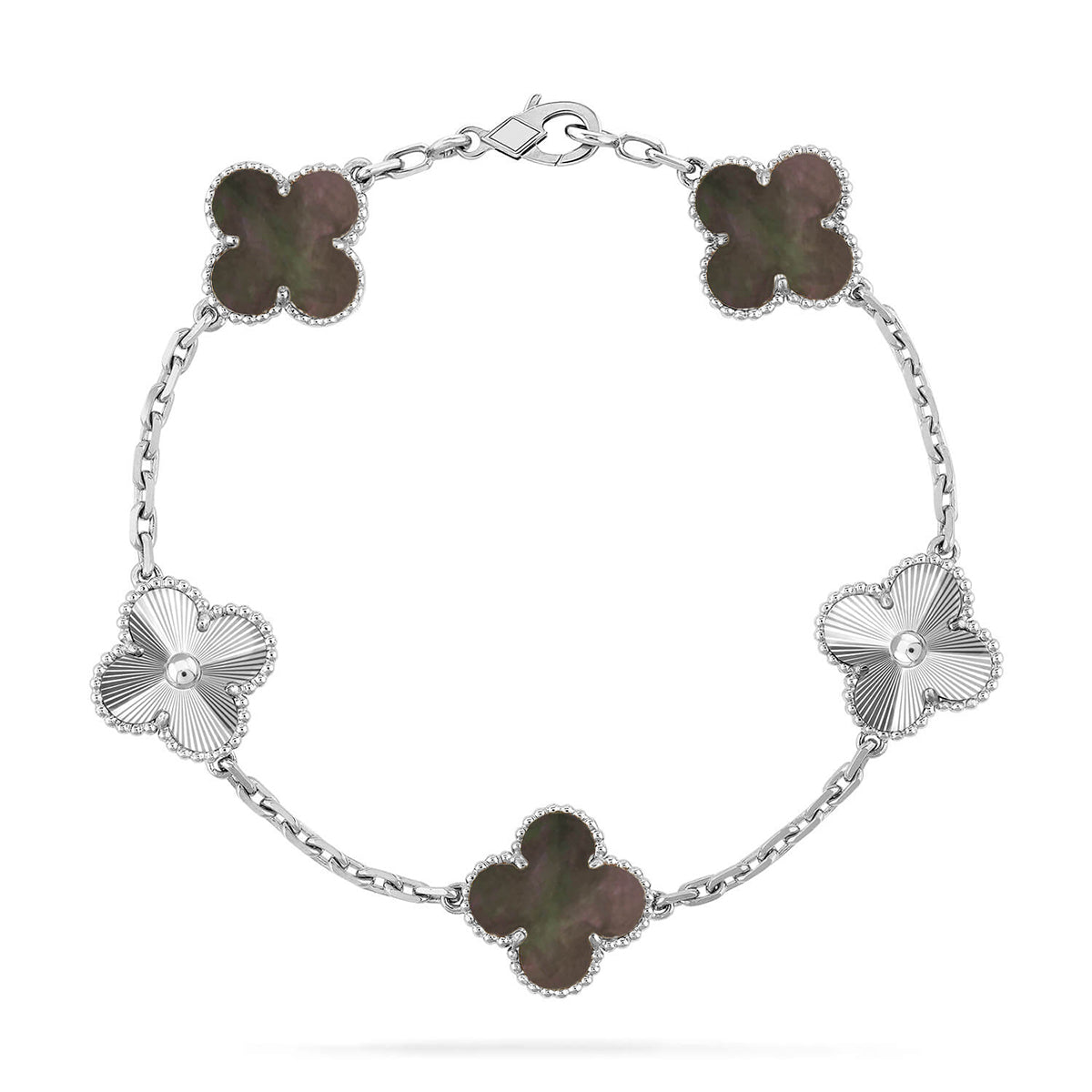 [Amore] CLOVER 5 MOTIF GRAY MOP BRACELET COLLECTION