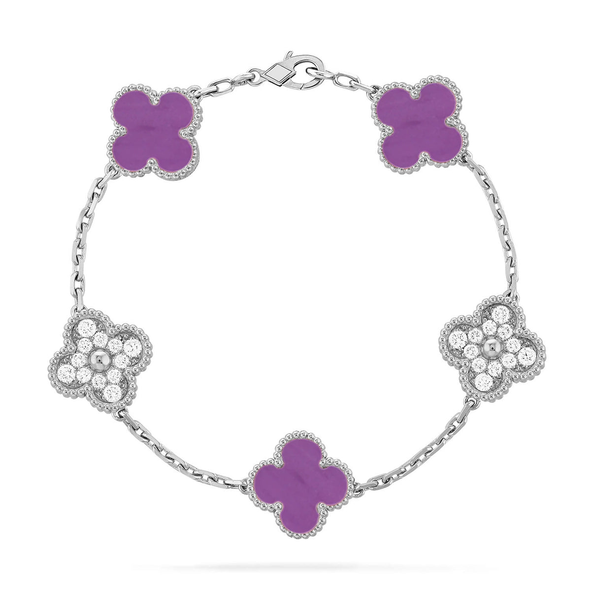 [Amore] CLOVER 5 MOTIF VIOLET BRACELET COLLECTION