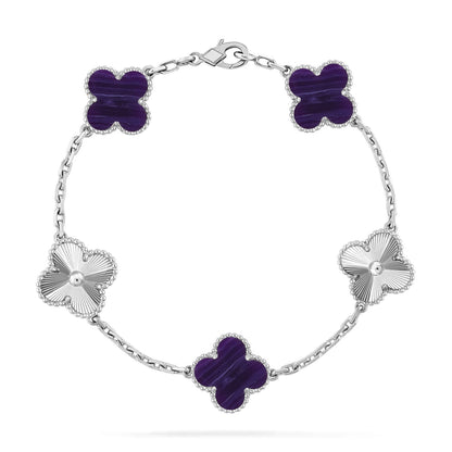 [Amore]CLOVER 5 MOTIF PURPLE STRIPES BRACELET COLLECTION