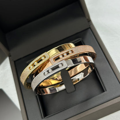 [Amore]Move Noa Rose Gold Pavé Diamond Bangle Bracelet