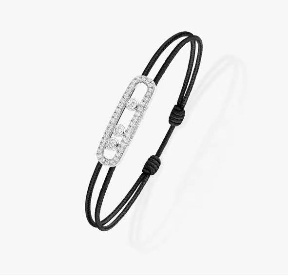 [Amore]Messika Care(s) pink cord pavé bracelet
