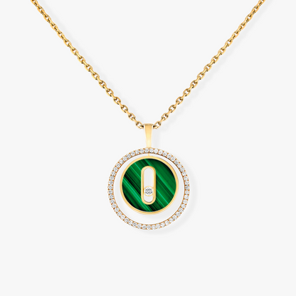 [Amore]LUCKY MOVE 1 DIAMOND MALACHITE GOLD DIAMOND NECKLACE