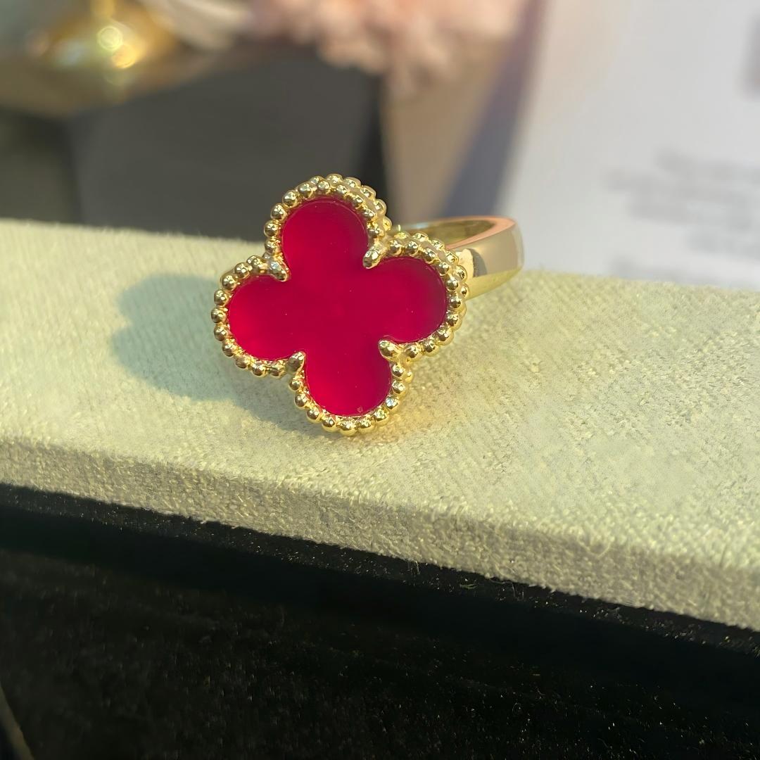 [Amore]NEW CLOVER PINK ENAMEL RINGS