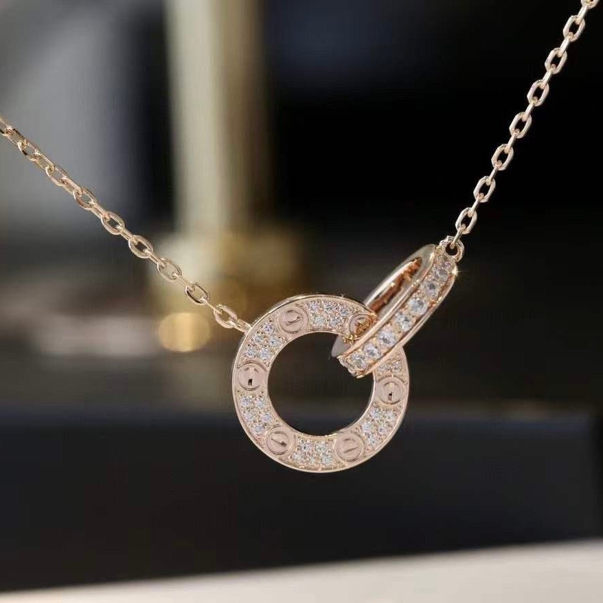 [Amore]LOVE  FULL DIAMOND PENDANT NECKLACE