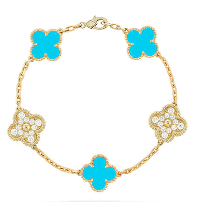 [Amore] CLOVER 5 MOTIF TURQUOISE BRACELET COLLECTION