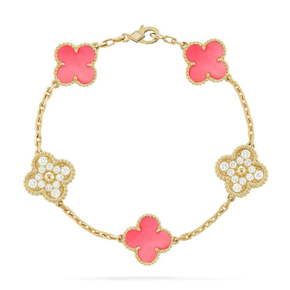 [Amore] CLOVER 5 MOTIFS  PINK MOP BRACELET COLLECTION