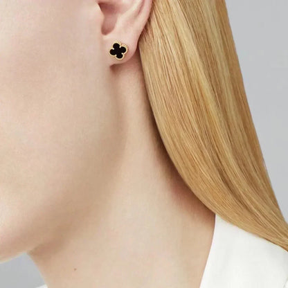 [Amore]CLOVER MINI 9.5MM BLACK MOP EARRINGS