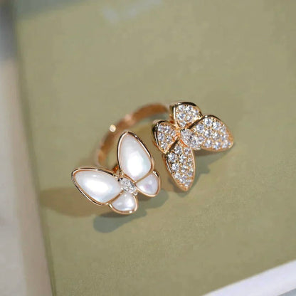 [Amore]TWIN BUTTERFLY DIAMOND MOP RING