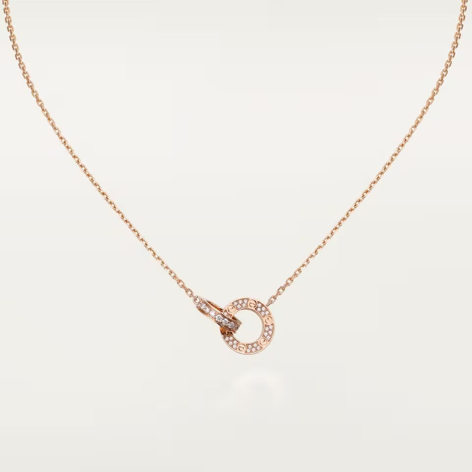 [Amore]LOVE  FULL DIAMOND PENDANT NECKLACE