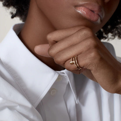 [Amore]JUSTE RING 4.8MM HALF DIAMOND