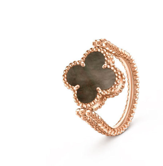 [Amore]CLOVER RIVERSIBLE GRAY AGATE RING