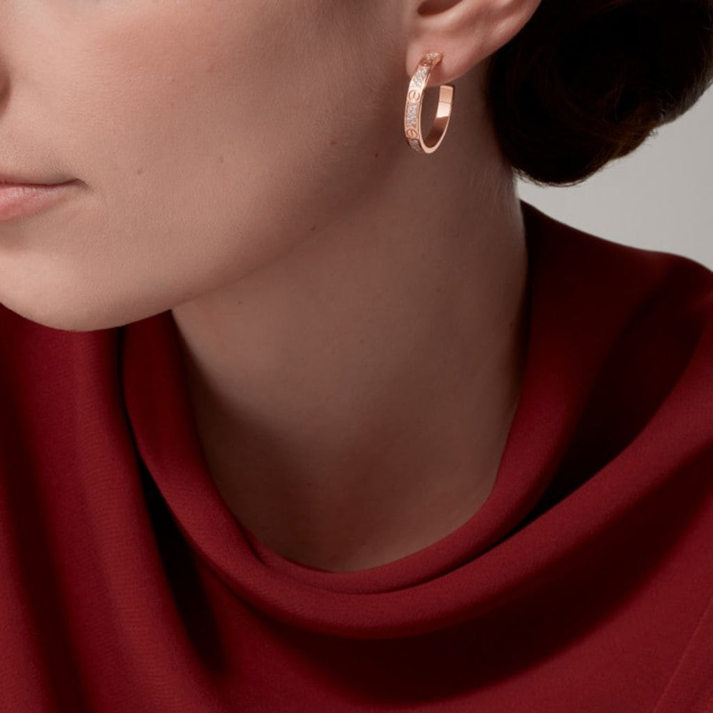 [Amore]LOVE EARRINGS 3.6MM DIAMOND PAVED