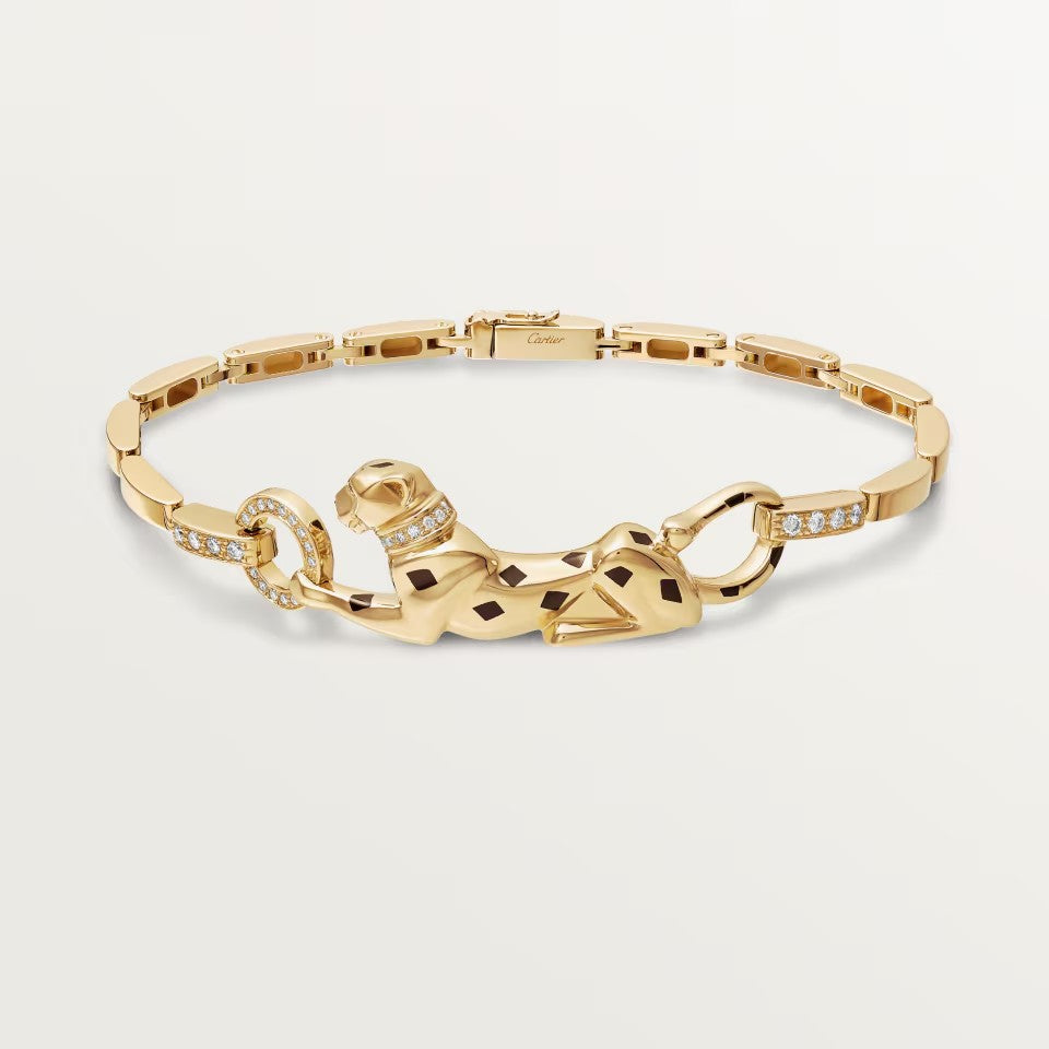 [Amore]PANTHERE HALF DIAMOND ON CHAIN BRACELET