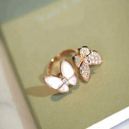 [Amore]TWIN BUTTERFLY DIAMOND MOP RING