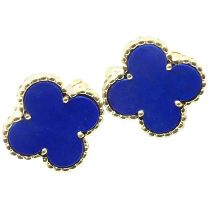 [Amore]CLOVER MINI 9.5MM BLUE AGATE EARRINGS