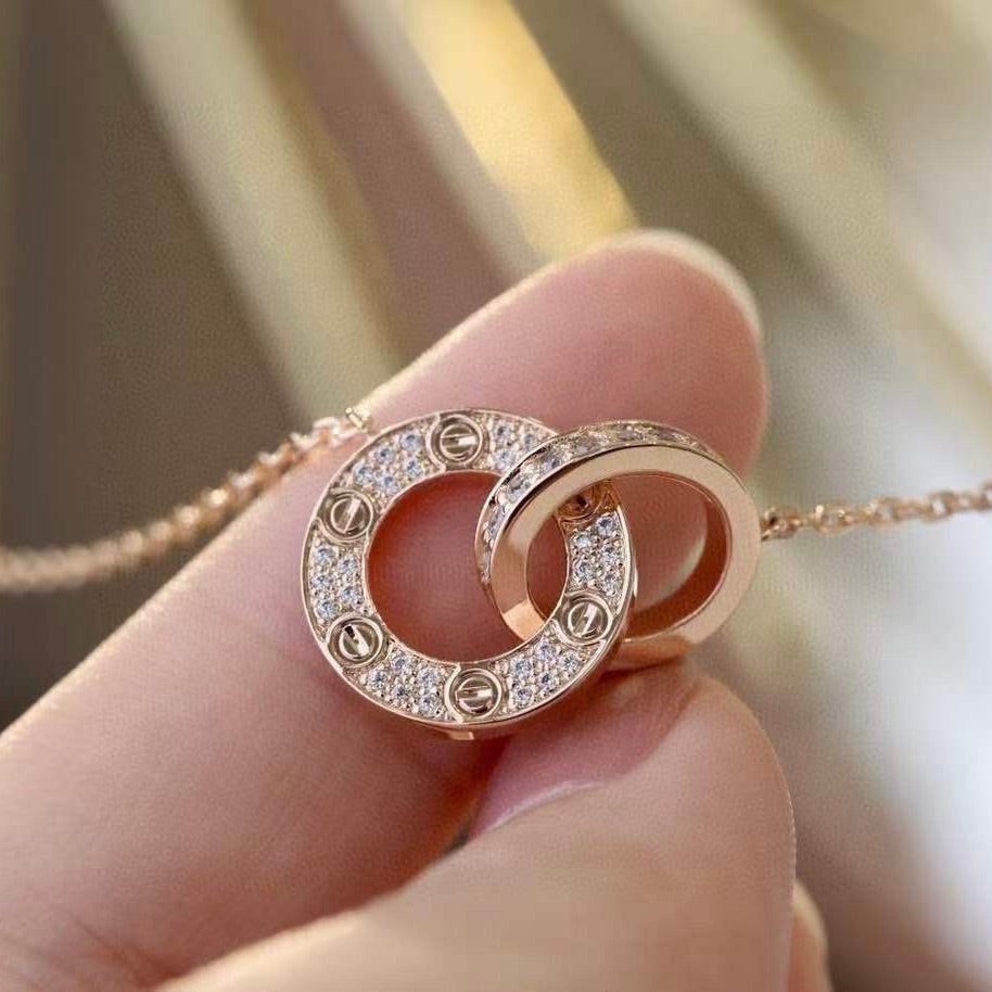 [Amore]LOVE  FULL DIAMOND PENDANT NECKLACE