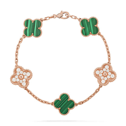 [Amore] CLOVER 5 MOTIF MALACHITE BRACELET COLLECTION