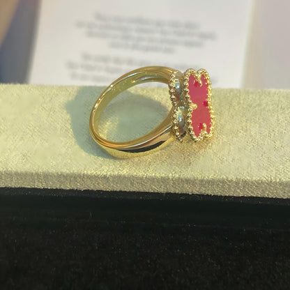 [Amore]NEW CLOVER PINK ENAMEL RINGS