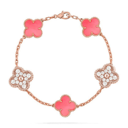 [Amore] CLOVER 5 MOTIFS  PINK MOP BRACELET COLLECTION