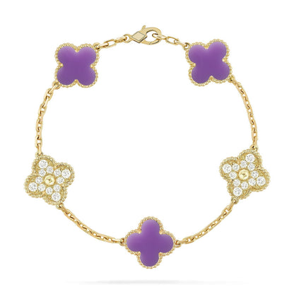 [Amore]CLOVER 5 MOTIF LIGHT PURPLE BRACELET COLLECTION