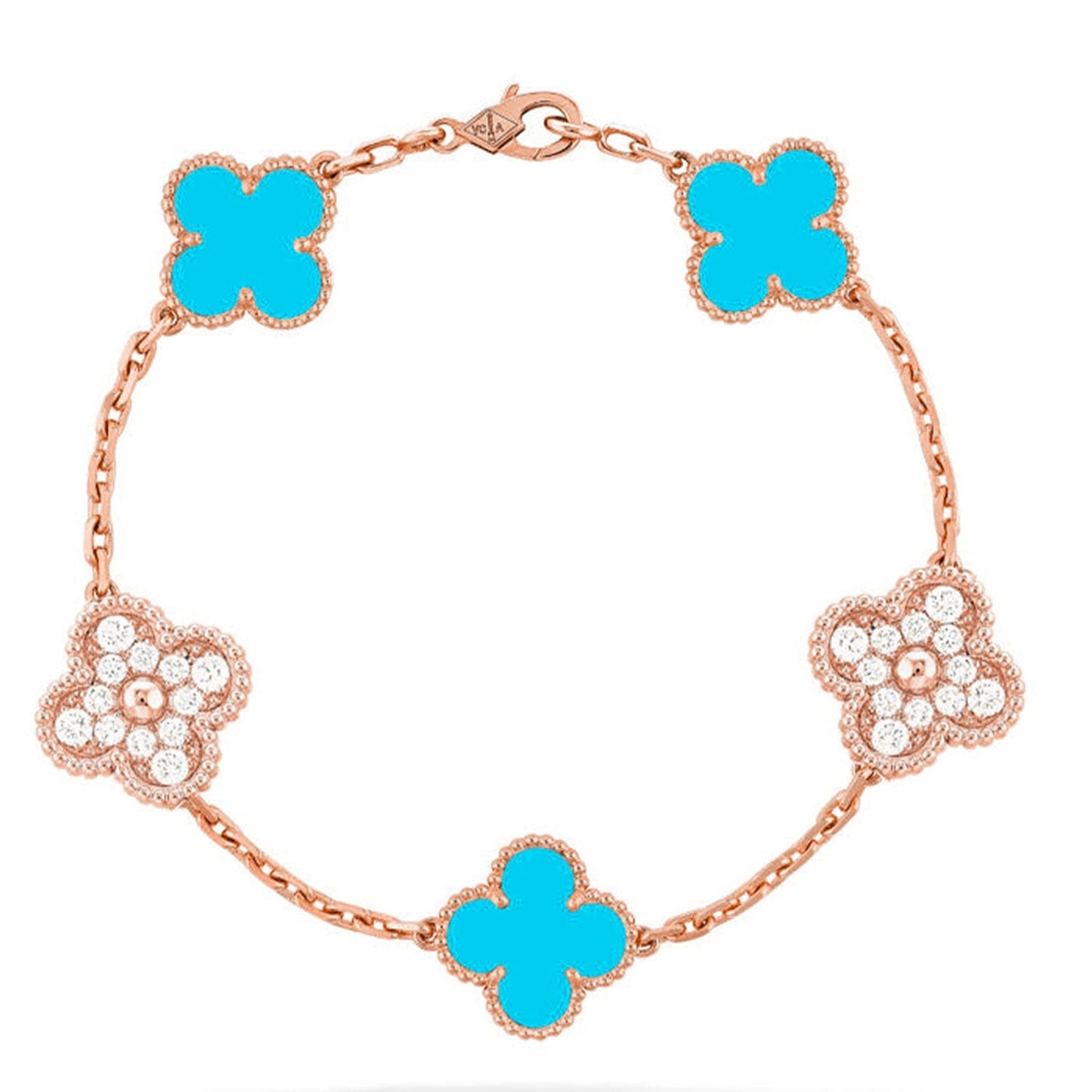 [Amore] CLOVER 5 MOTIF TURQUOISE BRACELET COLLECTION