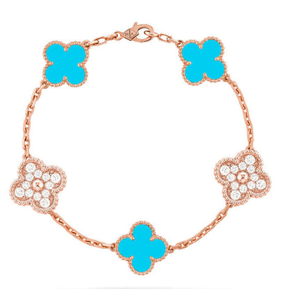[Amore] CLOVER 5 MOTIF TURQUOISE BRACELET COLLECTION