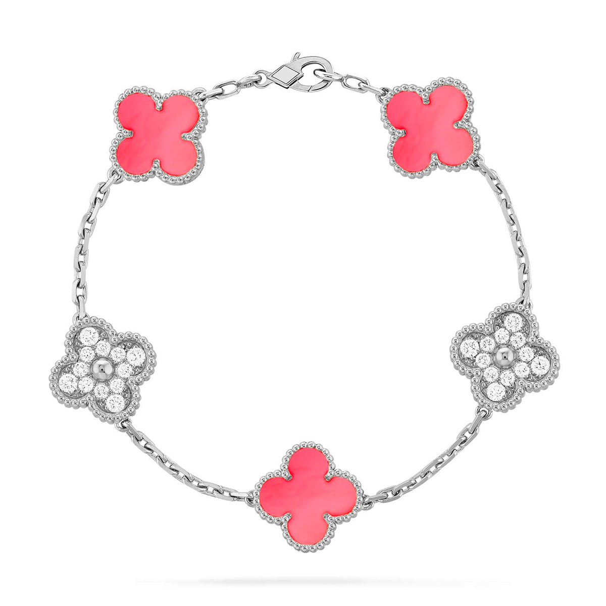 [Amore] CLOVER 5 MOTIFS  PINK MOP BRACELET COLLECTION