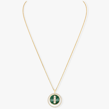 [Amore]LUCKY MOVE 3 DIAMOND MALACHITE GOLD DIAMOND NECKLACE