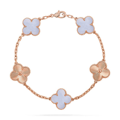 [Amore] CLOVER 5 MOTIF PURPLE CHALCEDONY BRACELET COLLECTION
