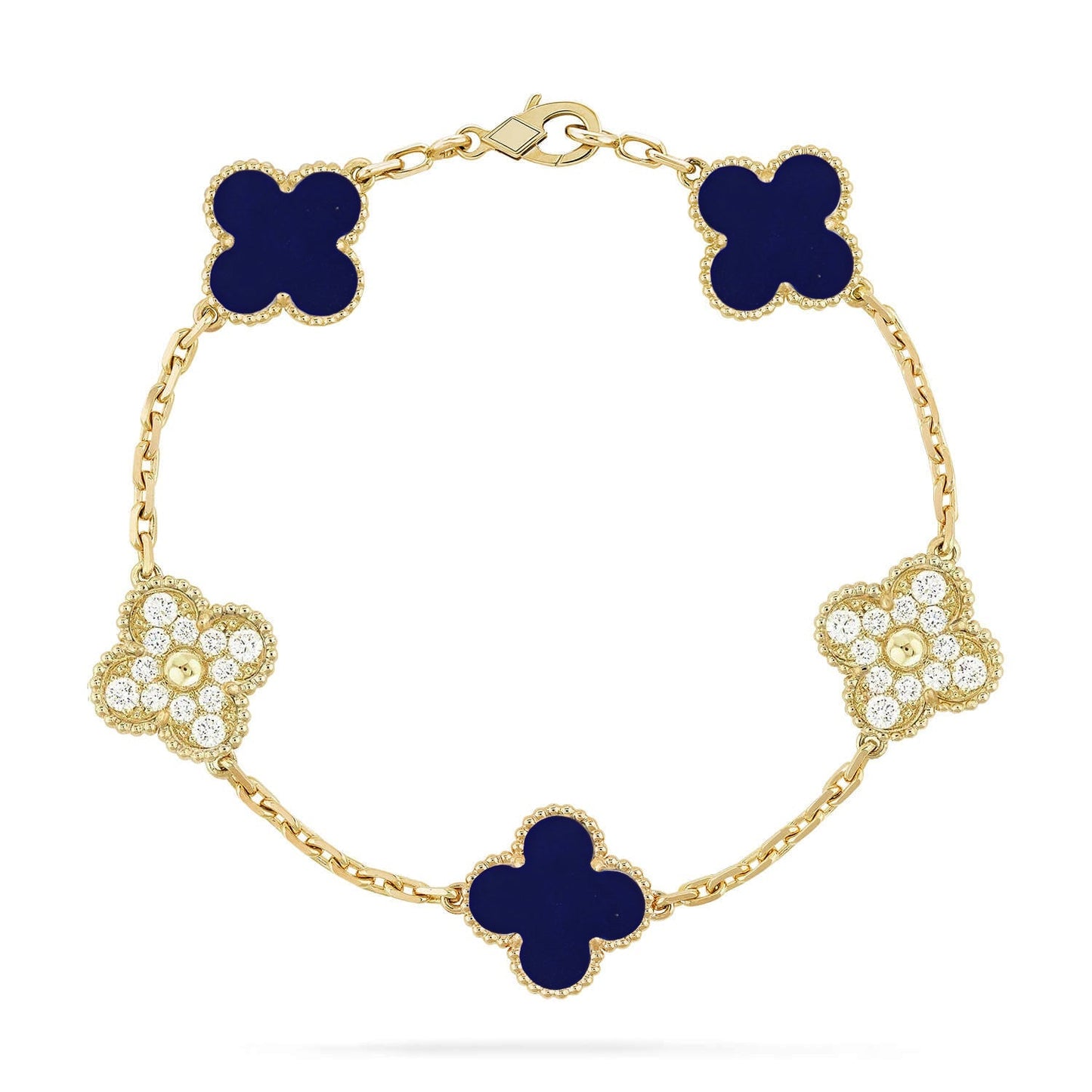 [Amore]CLOVER 5 MOTIF LAPIS LAZULI BRACELET COLLECTION