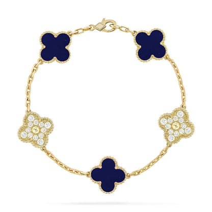 [Amore]CLOVER 5 MOTIF LAPIS LAZULI BRACELET COLLECTION
