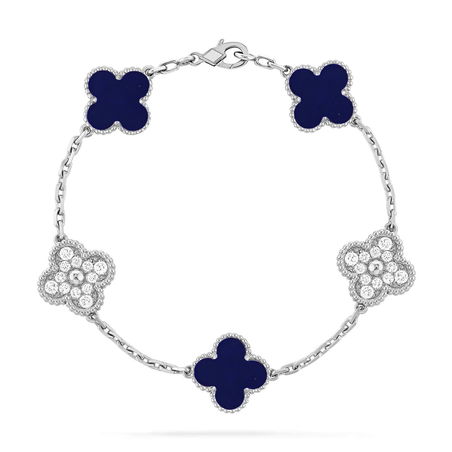 [Amore]CLOVER 5 MOTIF LAPIS LAZULI BRACELET COLLECTION