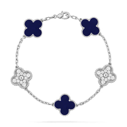 [Amore]CLOVER 5 MOTIF LAPIS LAZULI BRACELET COLLECTION