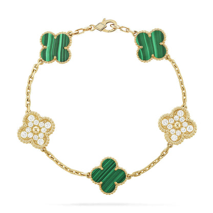 [Amore] CLOVER 5 MOTIF MALACHITE BRACELET COLLECTION