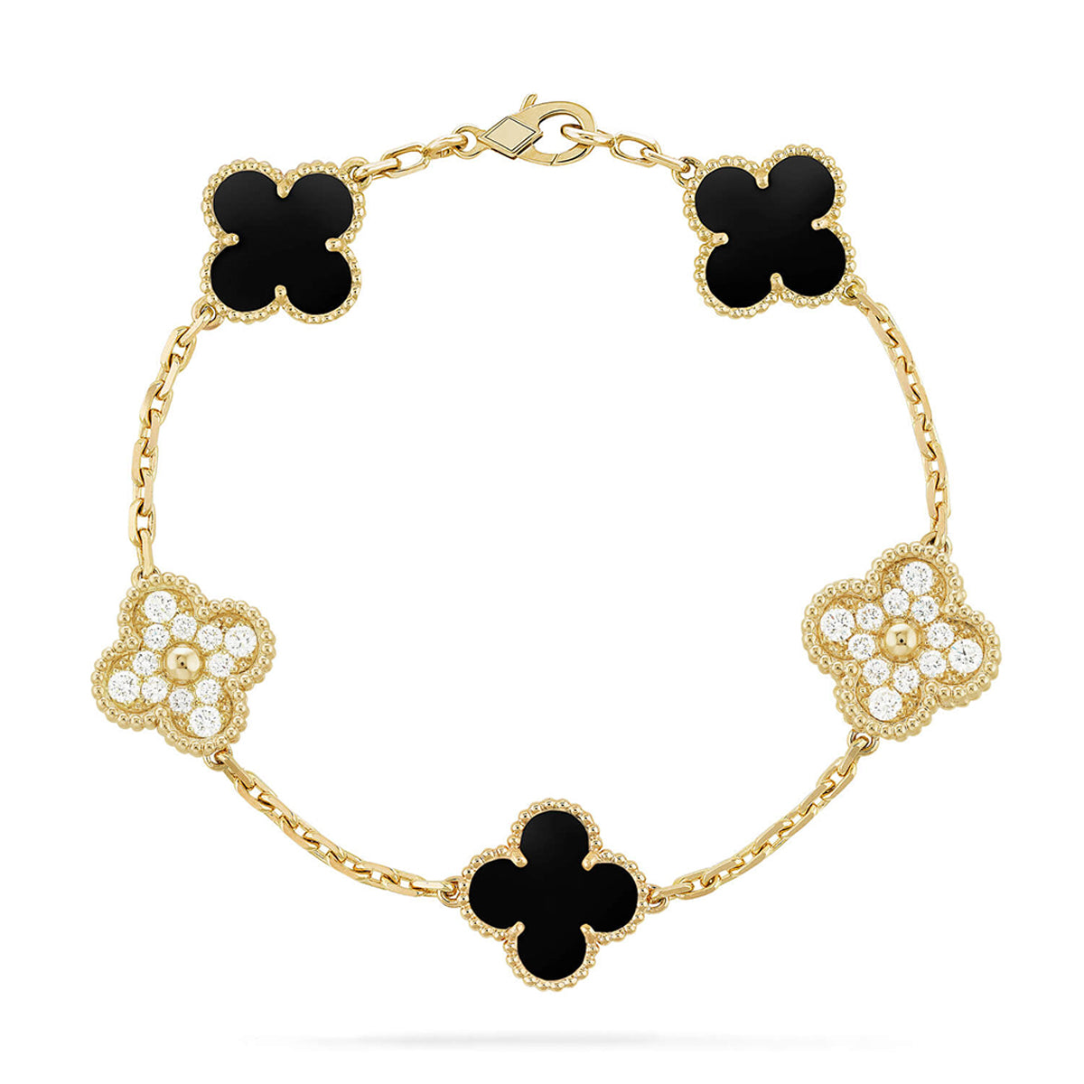 [Amore] CLOVER 5 MOTIF ONYXS BRACELET COLLECTION