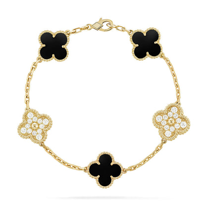 [Amore] CLOVER 5 MOTIF ONYXS BRACELET COLLECTION