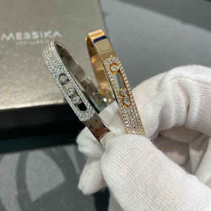 [Amore]Move Noa Rose Gold Pavé Diamond Bangle Bracelet