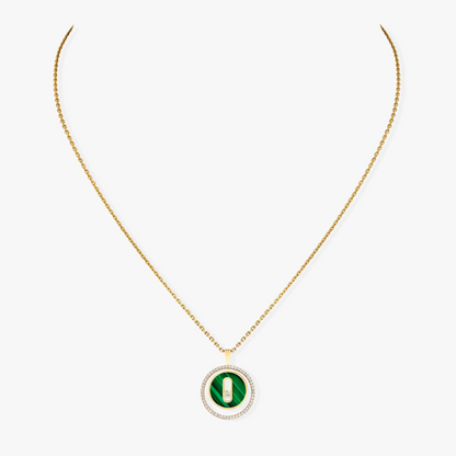 [Amore]LUCKY MOVE 1 DIAMOND MALACHITE GOLD DIAMOND NECKLACE